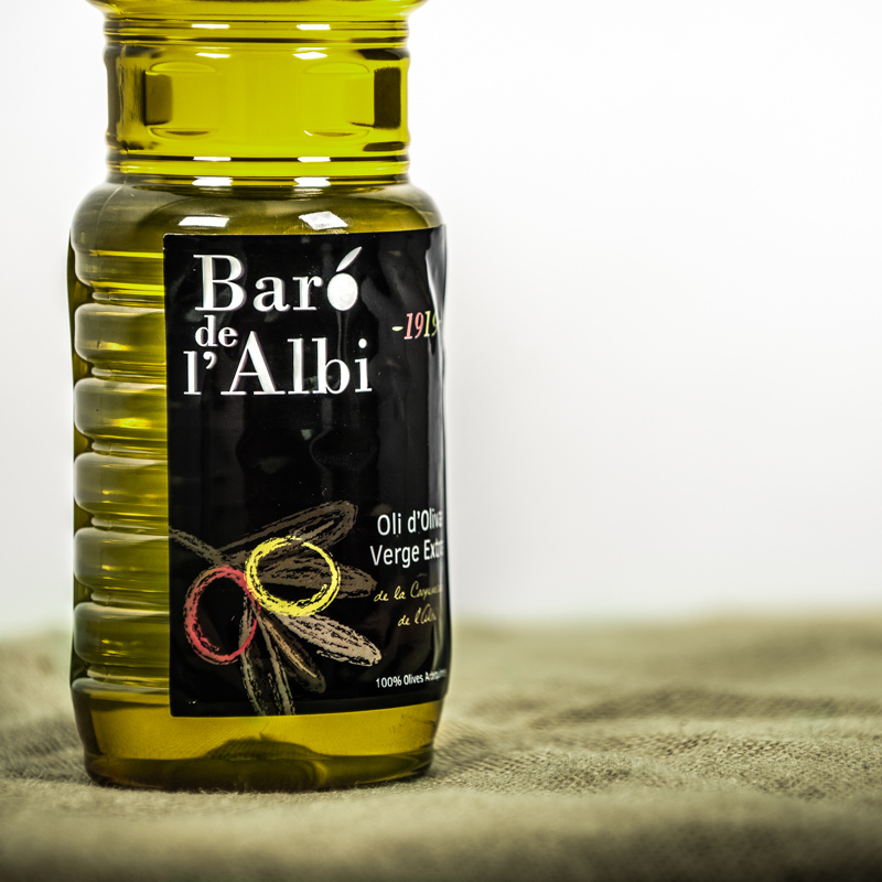 Oli d'oliva verge extra. Cooperativa Agrícola de l'Albi. DEtall ampolla 1 L oli