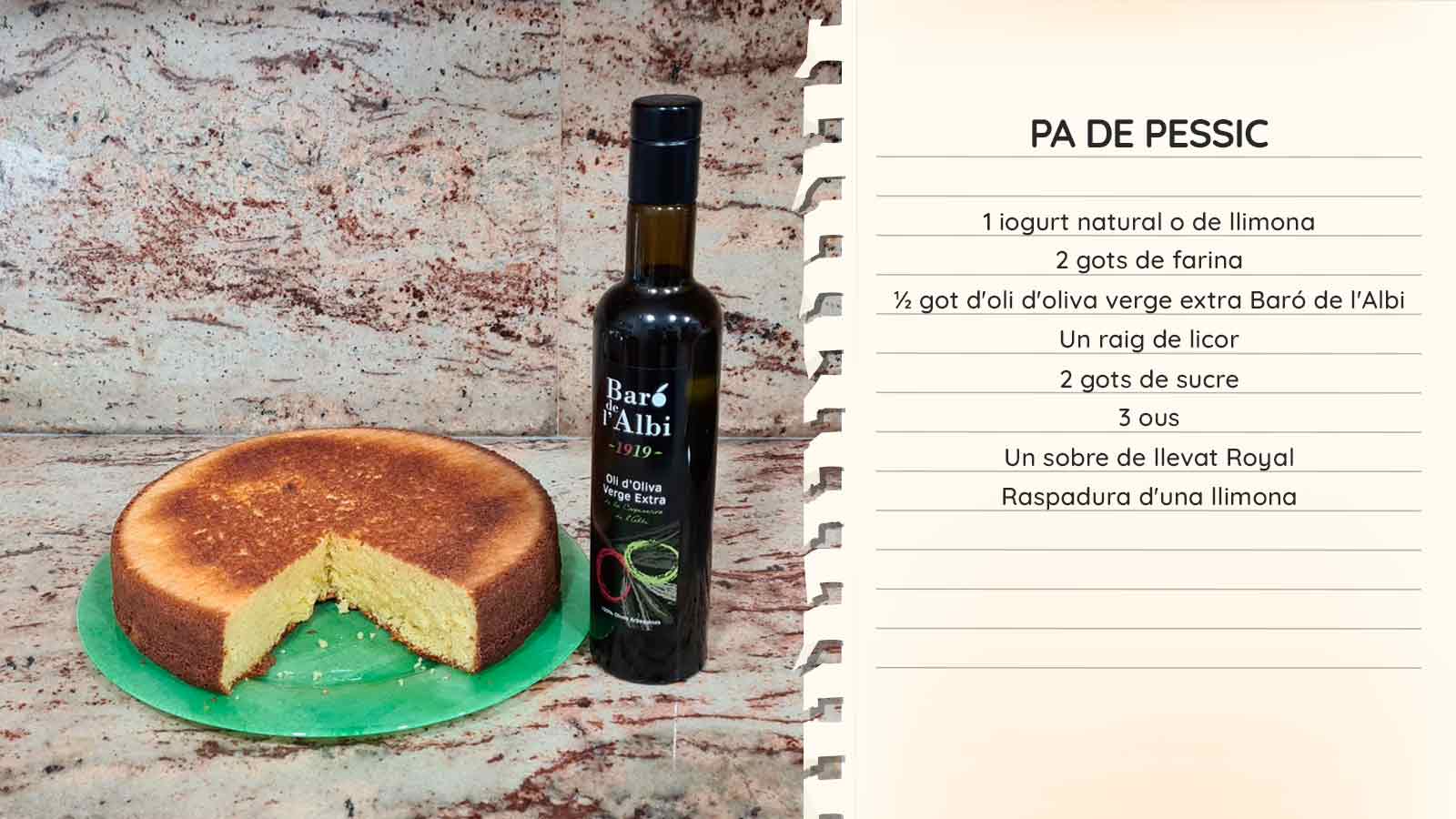 Recepta Pa de Pessic Oli d'Oliva Verge Extra Cooperativa Agrícola de l’Albi